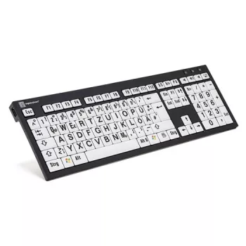 Logickeyboard XL Print Universal USB QWERTZ nemecká čierna biela