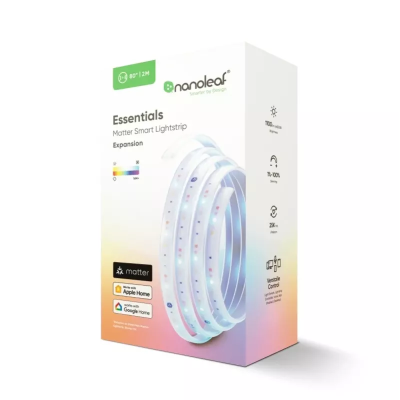 Nanoleaf Essentials Light Strips rozšírenie 2 metre | 23 W | RGBCW | Bluetooth, Thread | 2700 - 6500 K