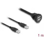 DeLOCK USB 2.0 kábel 2 x USB Type-A samec na 2 x USB Type-A samica 1 m čierny