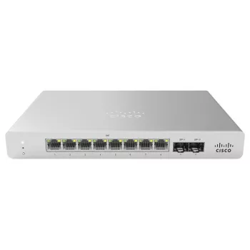 Cisco - Meraki Cloud Managed MS120-8 - switch - managed - 8 x 10/100/1000 (PoE+) + 2 x Gigabit SFP nástenný desktop PoE+ (124 W)