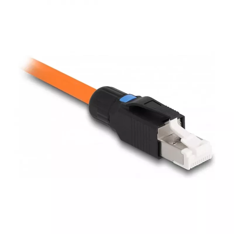 DeLOCK RJ45 konektor samec pre montáž v teréne Cat.6A čierny rovný konektor