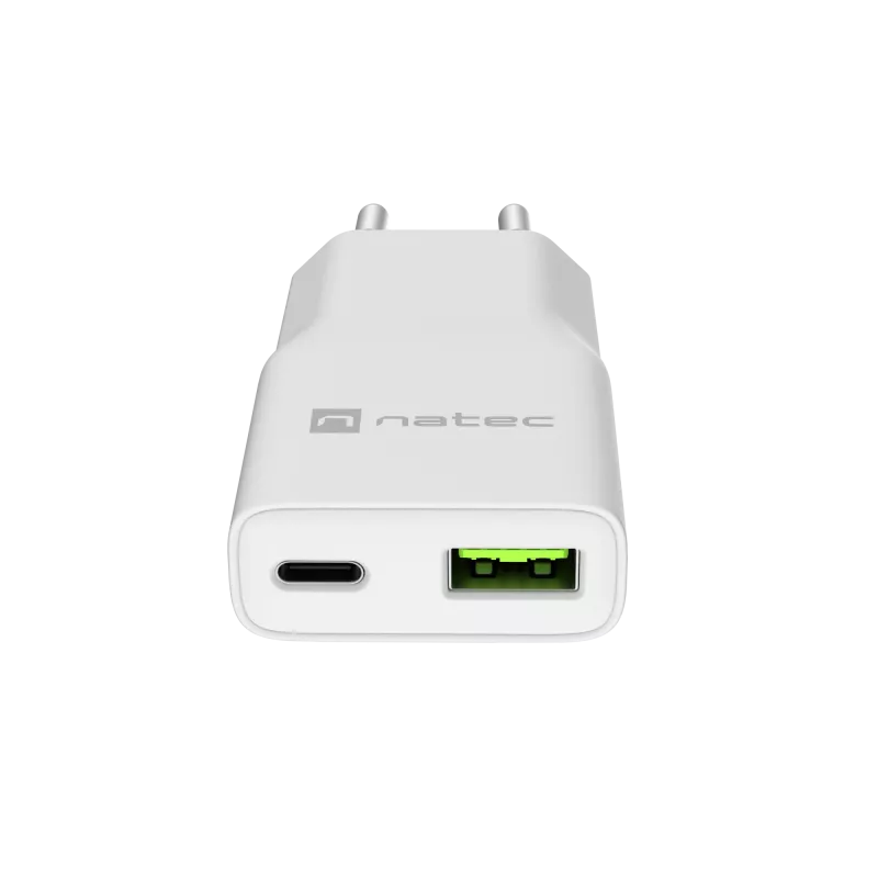 Napájací zdroj NATEC Ribera NUC-2376 — 1× USB-A, 1× USB-C, 3 A výstup