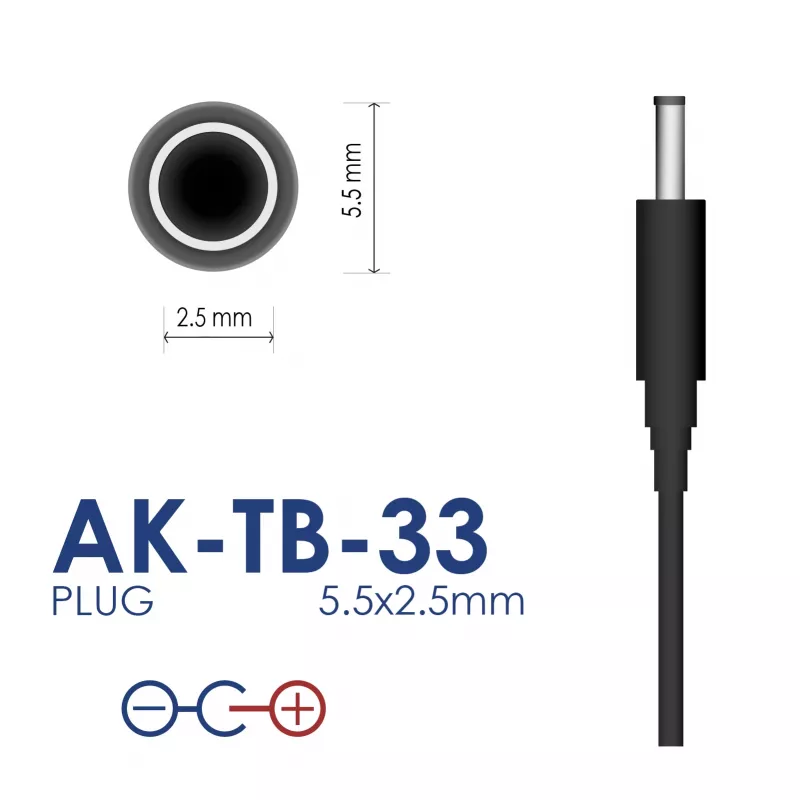 Akyga AK-TB-33 univerzálny napájací zdroj, 5 V, 2 A, 10 W, 5,5 x 2,5 mm, 1,5 m