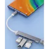 USB hub VAKOSS TC-4125X — 1× USB 3.0 Type-A, 3× USB 2.0 Type-A, hostiteľ: USB Type-C, strieborný