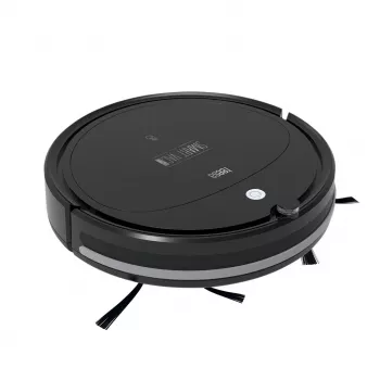 Robotický vysávač TEESA Smart VAC 2 — okrúhly, čierny, 1000 Pa sací výkon, 9,6 V/2000 mAh Li batéria, 0,2 l nádoba na prach, WLAN, automatický návrat