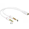 Audiokábel DeLOCK 65585 0,2 m 2 x 3,5 mm konektor samec na 3,5 mm konektor samica biely