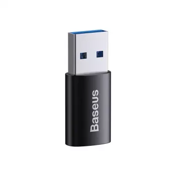 Adaptér Baseus Ingenuity USB Type-A (konektor samica) na USB Type-C (konektor samec) 10 Gbit/s, čierny, 14×22×8 mm