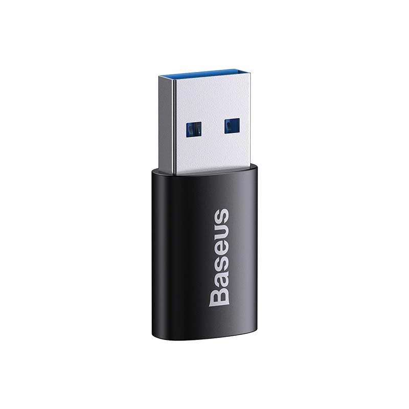 Adaptér Baseus Ingenuity USB Type-A (konektor samica) na USB Type-C (konektor samec) 10 Gbit/s, čierny, 14×22×8 mm