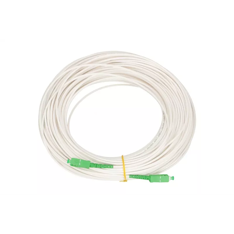 Optický kábel Extralink EX.16309 20 m, FTTH G.657.A2, SC–SC, zelený/biely