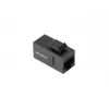 Keystone modul LANBERG KSU6-3000 — Cat6 U/UTP RJ-45 konektor samica na RJ-45 konektor samica, ploché prevedenie, čierny