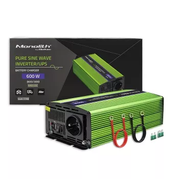 Automobilový menič Qoltec Monolith 600 W zelená 12 V