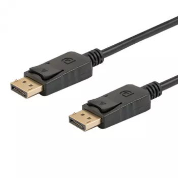 DisplayPort kábel SAVIO CL-136, DisplayPort samec–samec, 2 m, DP 1.2, pozlátené kontakty, čierna