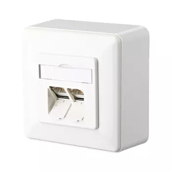 METZ CONNECT BTR IT CONNECT E-DAT C6 8/8(8) AP Cat.6 - nástenné puzdro - RJ-45 X 2 - čistá biela, RAL 9010 - 2 porty (1307380002-I)