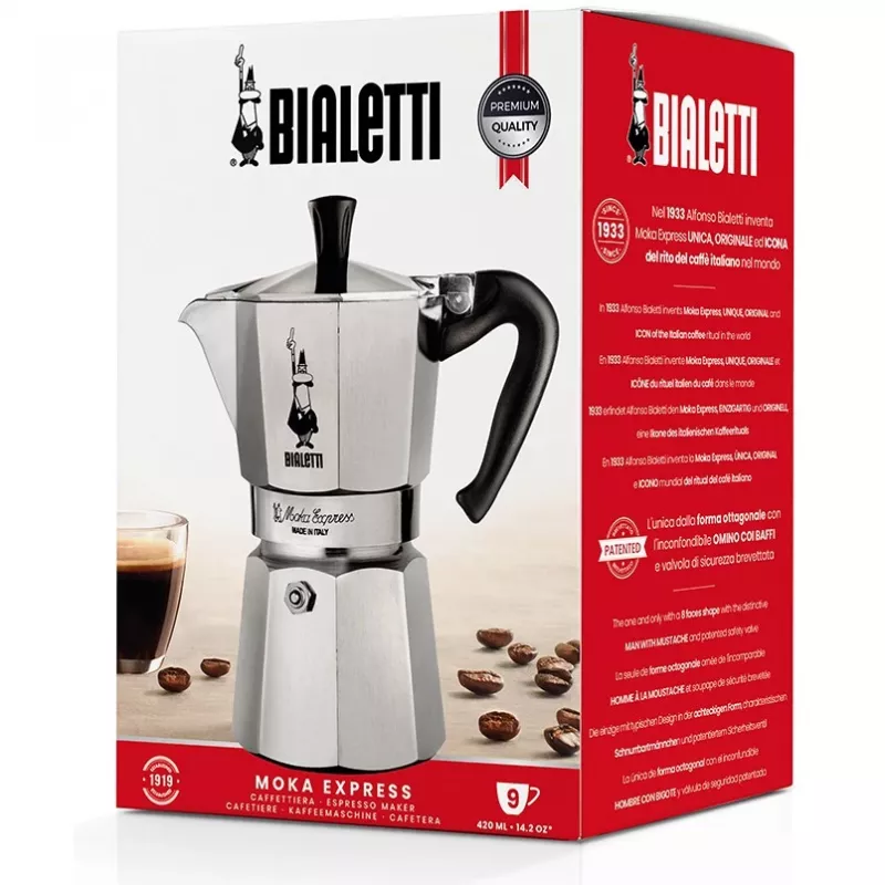 Bialetti Moka Express kanvica na kávu 0,55 L čierna, strieborná