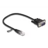 Delock sériový kábel RS-232, RJ45 samec na D-Sub 9 samec, 30 cm, čierny