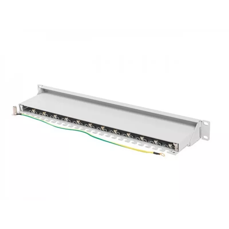 Lanberg PPS7-1024-S prepojovací panel 19 palcov 1U, 24 portov, Cat7, tienený FTP, sivý