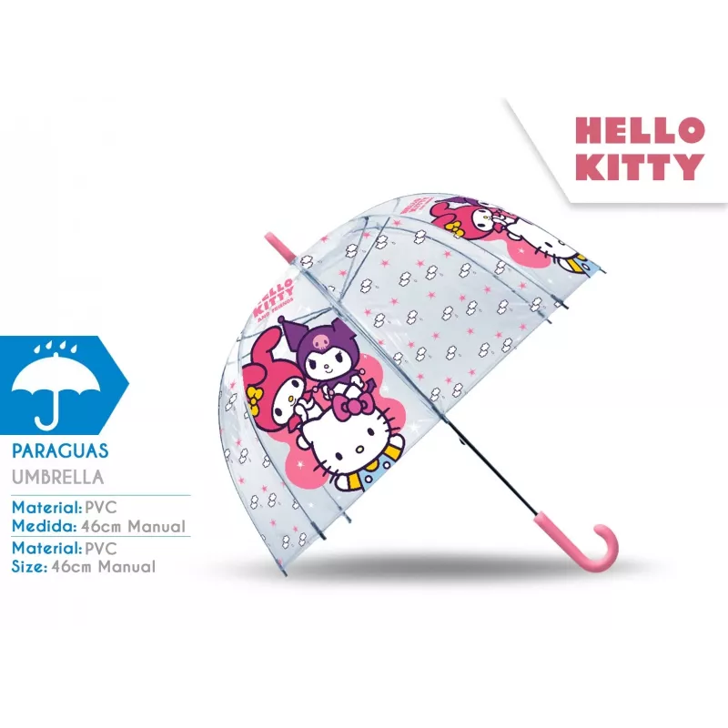 Priehľadný dáždnik Hello Kitty