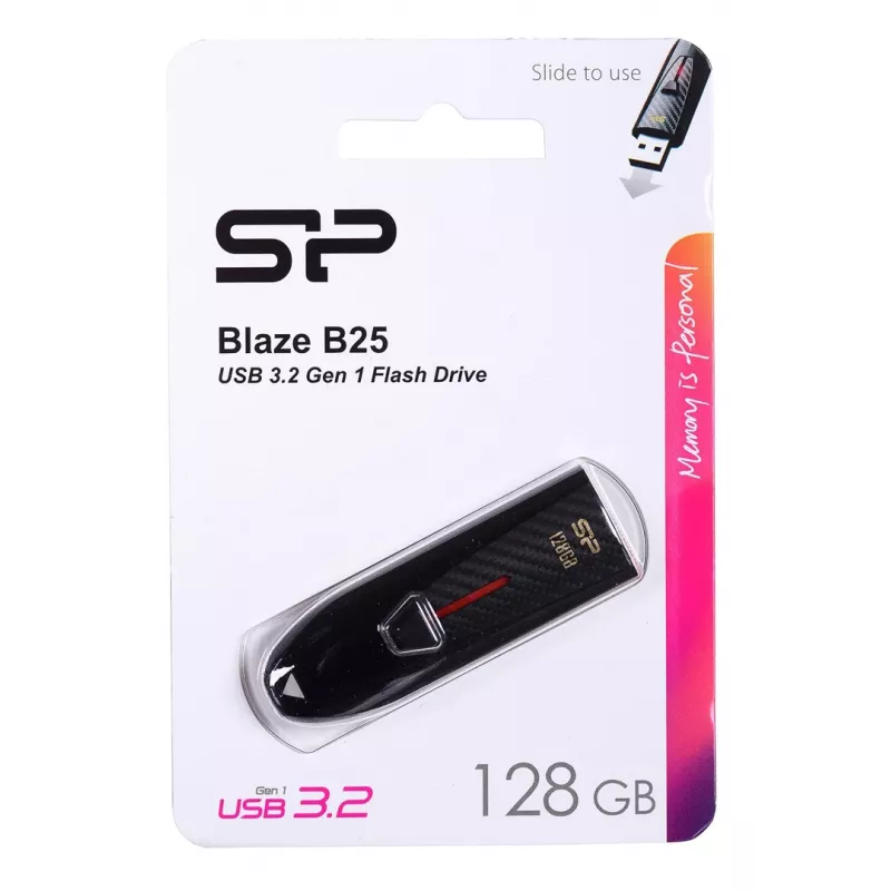 Silicon Power Blaze B25 USB kľúč 128 GB USB Type-A 3.2 Gen 1 (3.1 Gen 1) čierny