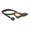 Delock kábel SFF-8643 konektor samec > U.2 SFF-8639 konektor samica + SATA napájací konektor 50 cm (84819)