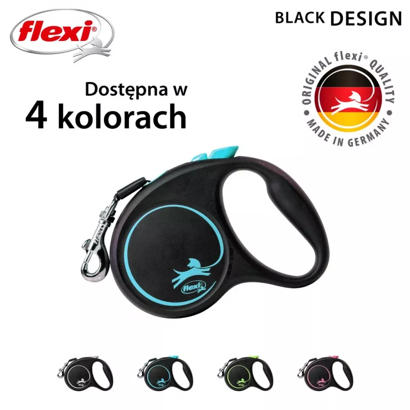 Flexi Automatic Leine čierny dizajn S 5 m, modrá