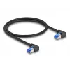 Sieťový kábel DeLOCK RJ45 Cat.6A S/FTP zahnutý 1 m čierny