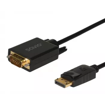 SAVIO kábel DisplayPort na VGA (D-Sub) 1,8 m, čierny