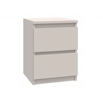 Nočný stolík top e shop MALWA M2 KASZMIR — 2 zásuvky, drevotrieska, kašmír, 300×300×400 mm