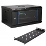 EXTRALINK LITE 4U 530X400 nástenný rack skriňa čierna s priehradkou