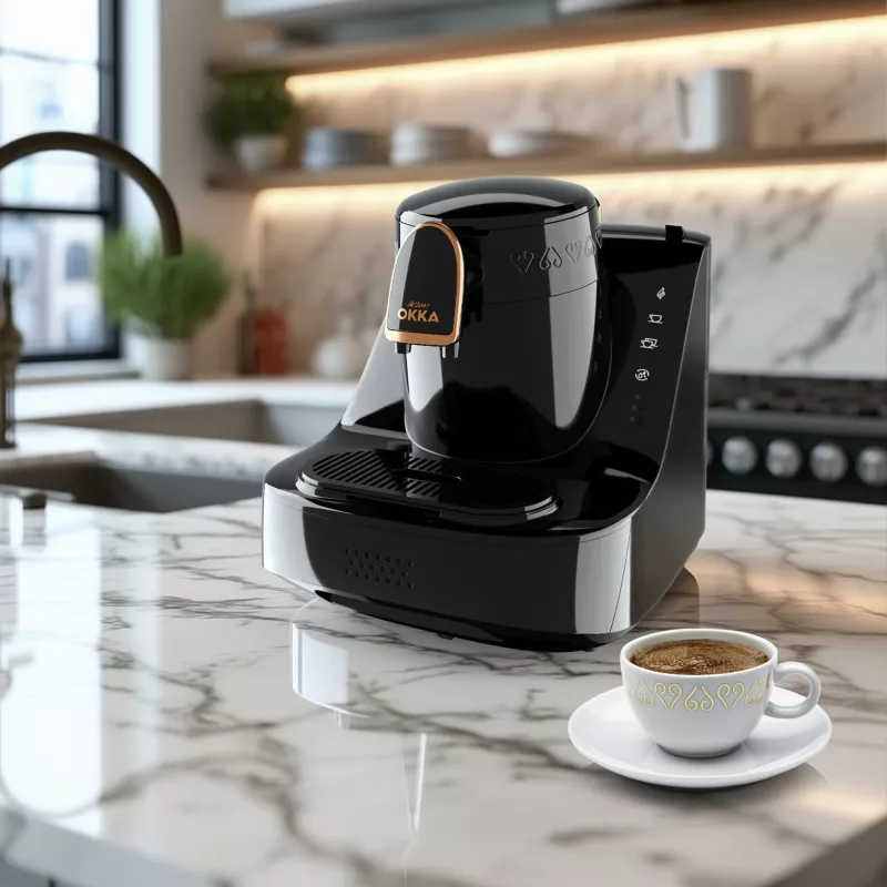 Okka Elite, moka kanvica čierna/medená, model 2025