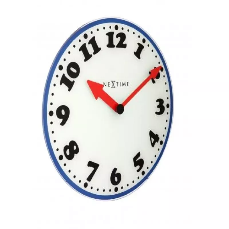 NeXtime nástenné hodiny 8151 Boy, Ø43 cm, biele/modré/čierne/červené