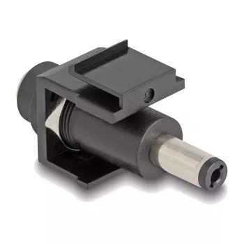 DeLOCK Keystone modul DC 5,5 x 2,1 mm samica na DC 5,5 x 2,5 mm samec čierna