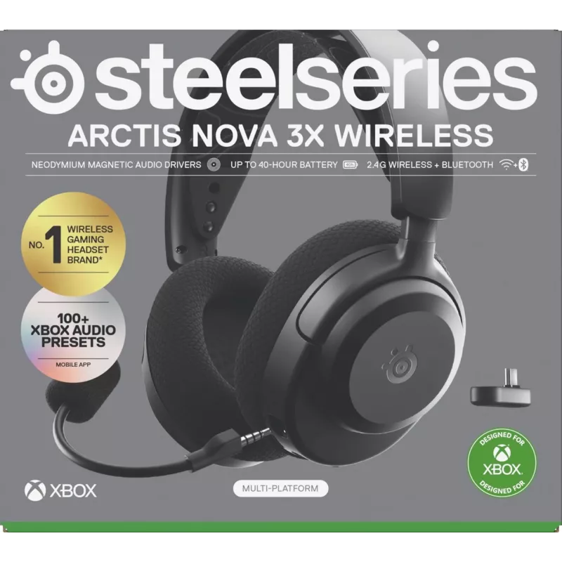 SteelSeries Arctis Nova 3X Wireless 61689 bezdrôtová náhlavná súprava pre Xbox, čierna
