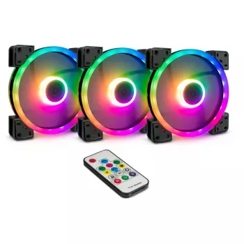 INTER-TECH Argus RGB sada ventilátorov RS-14 140mm ARGB balenie 3 ks čierna
