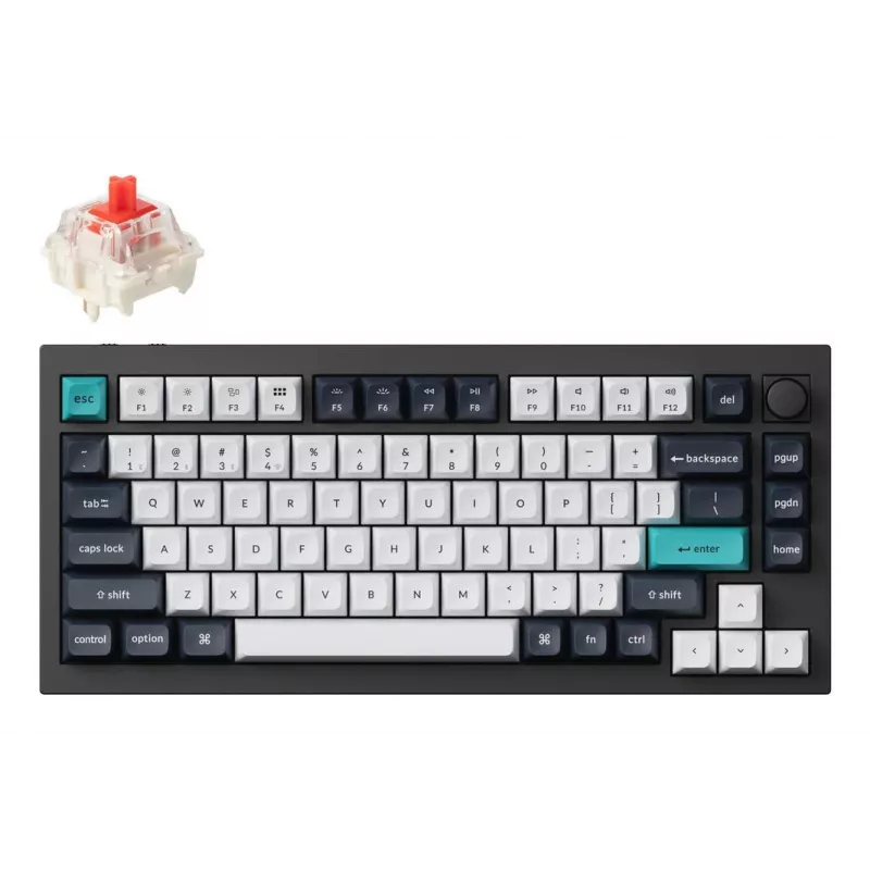 Mechanická klávesnica Keychron Q1 Max — USB + RF bezdrôtová + Bluetooth, QWERTY nordická, čierna, RGB