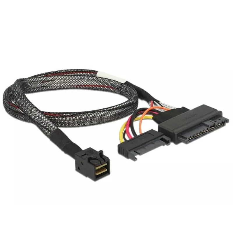 Delock kábel SFF-8643 konektor samec > U.2 SFF-8639 konektor samica + SATA napájací konektor 50 cm (84819)