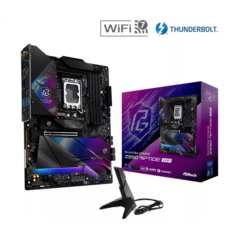 Základná doska ASRock Z890 Riptide WiFi — Intel Z890, LGA1851, ATX, DDR5, 4 DIMM, Wi‑Fi 7, 2.5Gb LAN, Thunderbolt 4