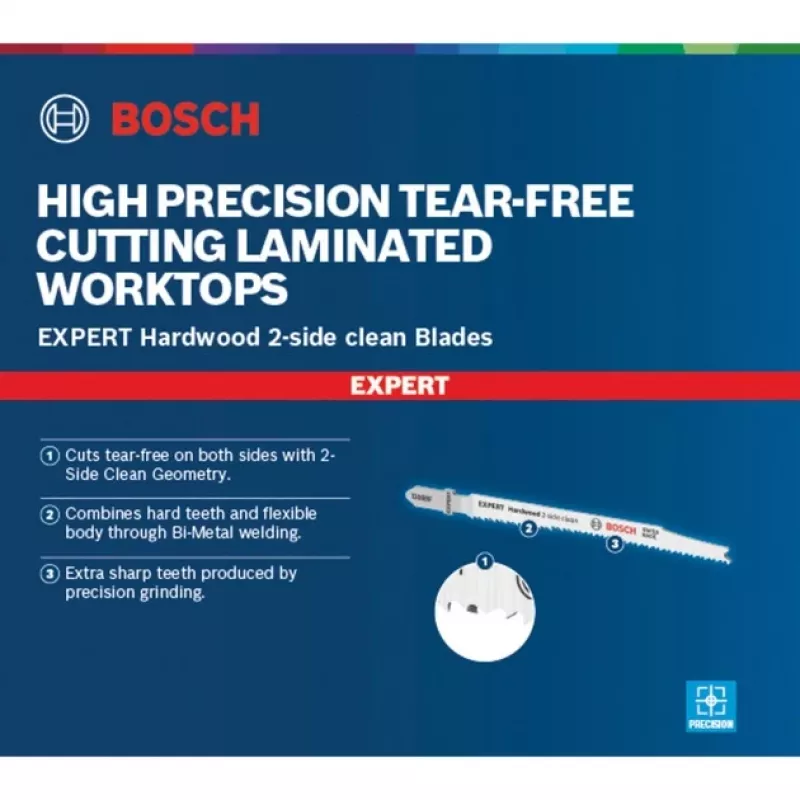 Bosch EXPERT ‘HARDWOOD 2-SIDE CLEAN’ T308 BF čepeľ do priamočiarej píly bimetal 5 ks