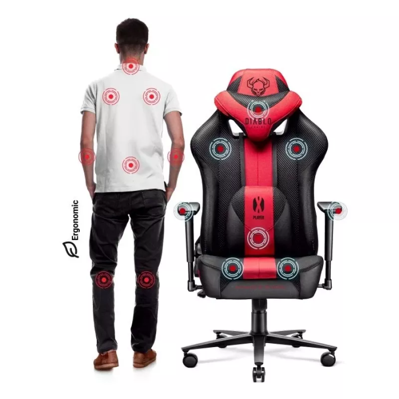 Diablo X-PLAYER 2.0. KING herná stolička Crimson Anthracite