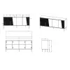 4D komoda ABI 200x45x88 kašmír matná