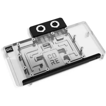 Vodný chladič grafickej karty Alphacool Core RX 9070 XT Hellhound+ transparentný chróm s backplate