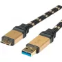 ROLINE Gold USB 3.0 kábel, USB A konektor samec - USB 3.0 Micro B konektor samec 2,0m (11.02.8879)