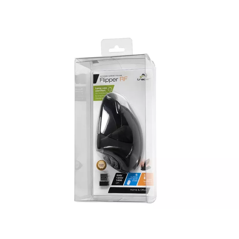 Tracer Flipper Myš pre pravákov RF Bezdrôtová Optická 1600 DPI