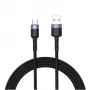 Dátový kábel Tellur USB na Type-C LED nylonový oplet 1,2 m čierny