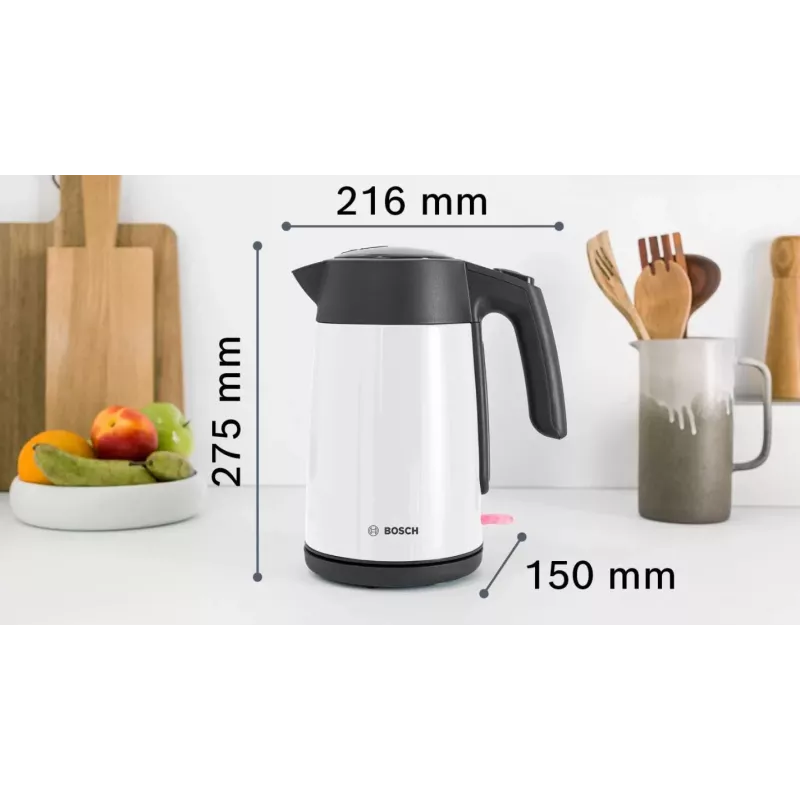 Bosch TWK7L461 rýchlovarná kanvica 1,7 l 2400 W biela