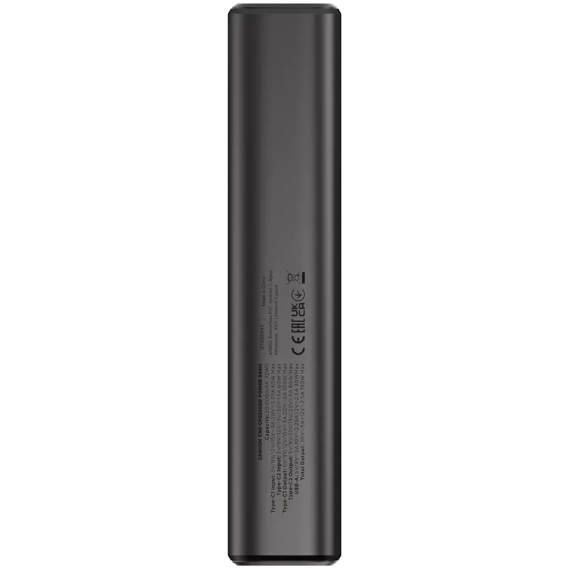 Canyon OnPower 230 TFT powerbanka, 20000 mAh, PD 130 W, 2x USB-C + USB-A, kovové puzdro, tmavosivá