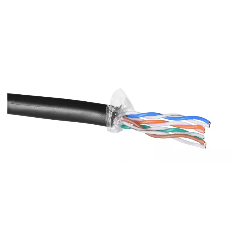 Alantec KIU5OUTS305Q Sieťový kábel čierny 305 m Cat5e U/UTP (UTP) (KIU5OUTS305Q)