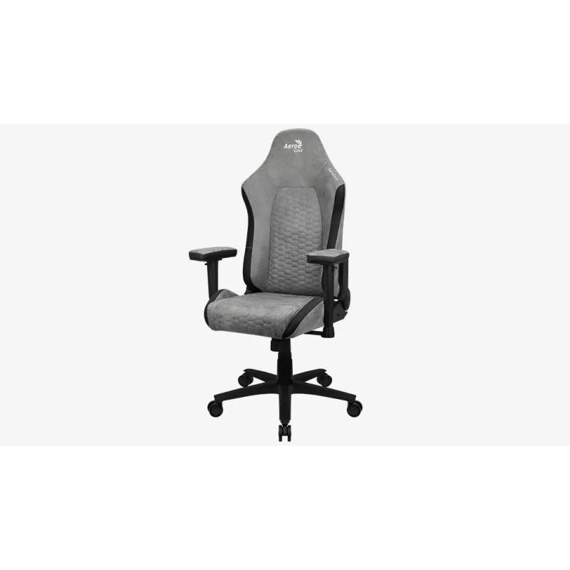 Aerocool Crown AeroSuede univerzálna herná stolička s čalúnenou sedacou plochou, kamenná sivá