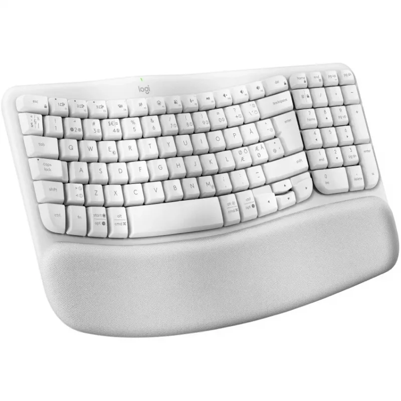 Logitech Wave Keys klávesnica s polstrovanou opierkou zápästia bezdrôtová Bluetooth LE QWERTY off-white (PAN)
