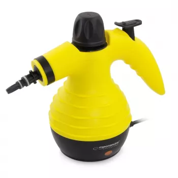 Prenosný parný čistič ESPERANZA EHS001 — 0,35 L, 900 W, 3 bar, 115 °C, 40 g/min, vrátane podlahovej/čalúnovej/kefovej trysky