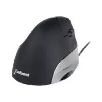 BakkerElkhuizen Evoluent Standard, pravá ruka, vertikálny dizajn, optická, USB Type-A, 1500 DPI, čierna, sivá, strieborná